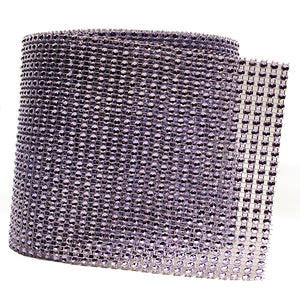 4.75" x 10 Yards Lavender Diamond Rhinestone Ribbon Mesh Wrap Roll