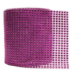 4.75" x 10 Yards Purple Diamond Rhinestone Ribbon Mesh Wrap Roll