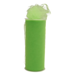 6" x 25 Yards Apple Green Tulle Spool - Pack of 6 Rolls
