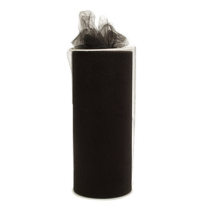 6" x 25 Yards Black Tulle Spool - Pack of 6 Rolls