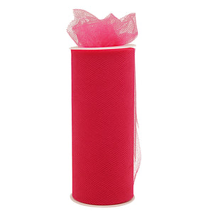 6" x 25 Yards Hot Pink Tulle Spool - Pack of 6 Rolls