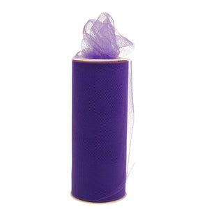 6" x 25 Yards Purple Tulle Spool - Pack of 6 Rolls