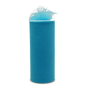 6" x 25 Yards Turquoise Tulle Spool - Pack of 6 Rolls